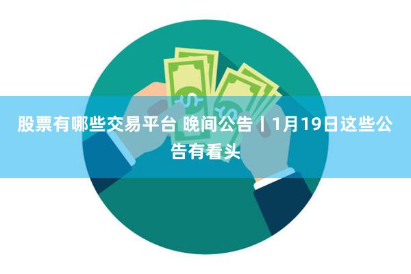 股票有哪些交易平台 晚间公告丨1月19日这些公告有看头